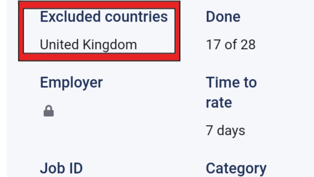 Sample of excluded countries feature on a picoworker task.