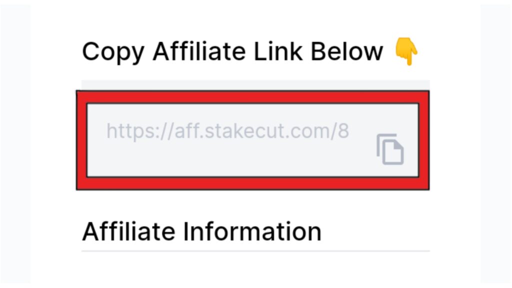 Sample of product affiliate link on stakecut